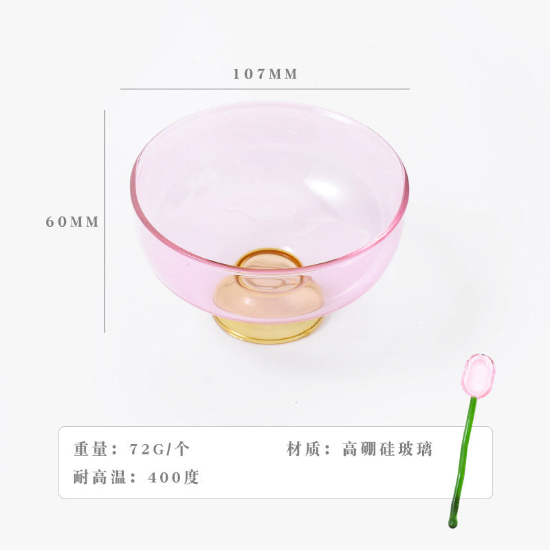 A Household heat-resistant transparent glass bowl, baked egg-beating instant noodle salad bowl, thickened large-capacity Japanese noodle poon soup bowl
