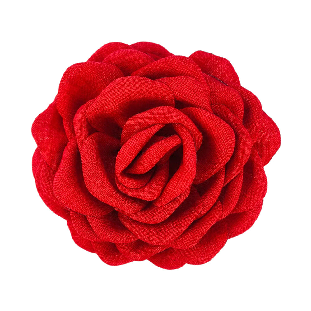 A Caro9cm Internet celebrity with the same baked edge hair grab flower 12cm Lolis burnt edge flower with brooch hairpin pin - Mixbatch