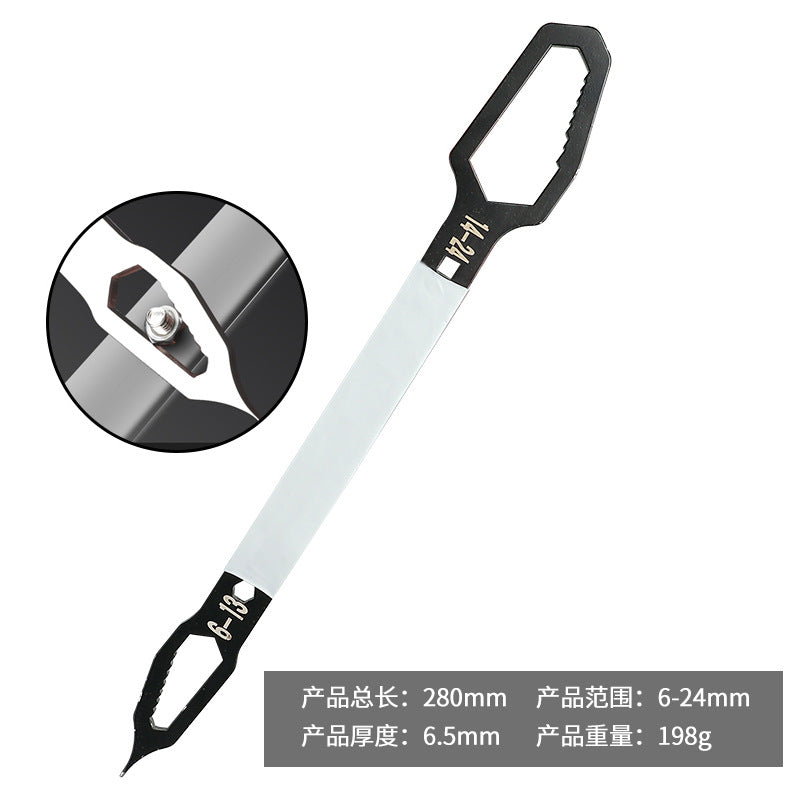 A Multifunctional wrench 8-22m special-shaped double-head self-tightening narrow wrench adjustable glasses wrench