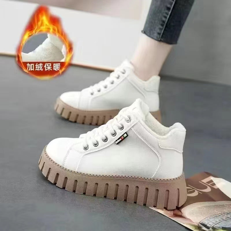 Autumn and winter new Martin boots fashion casual Joker women's shoes single cotton with non-slip lightweight casual shoes. - Mixbatch