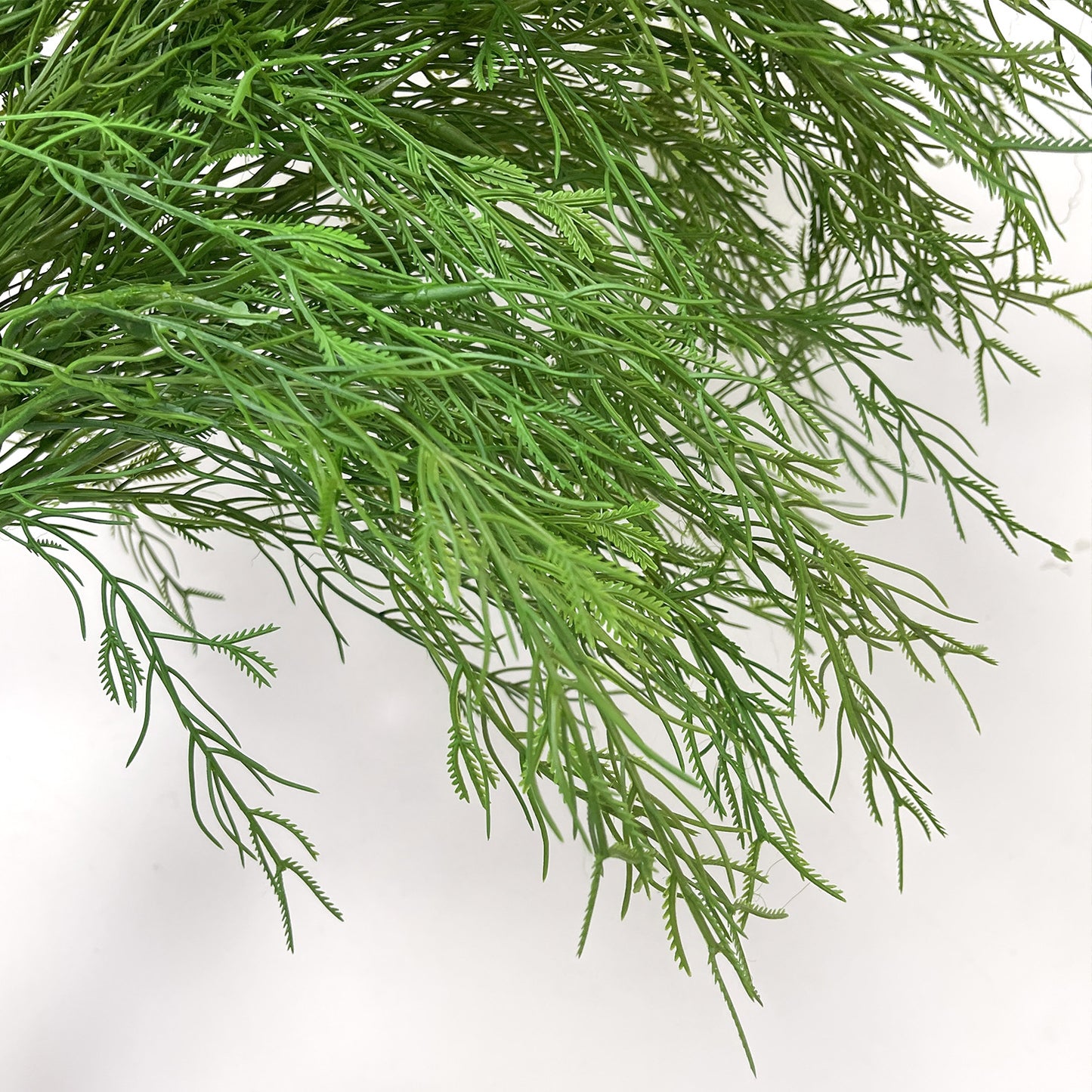 A simulated plastic leaf asparagus decorative leaf material hanging long whiskers white-green whiskers, simulated reed grass