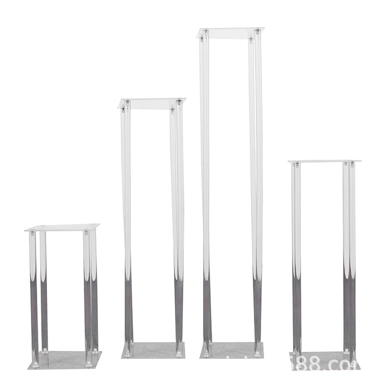 A transparent flower stand acrylic