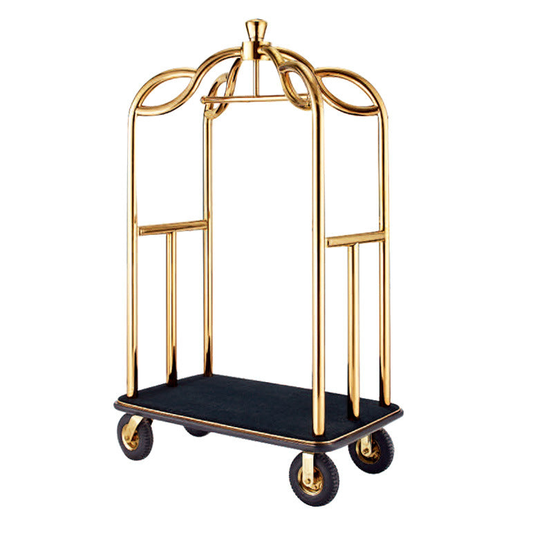 A Titanium hotel lobby luggage cart