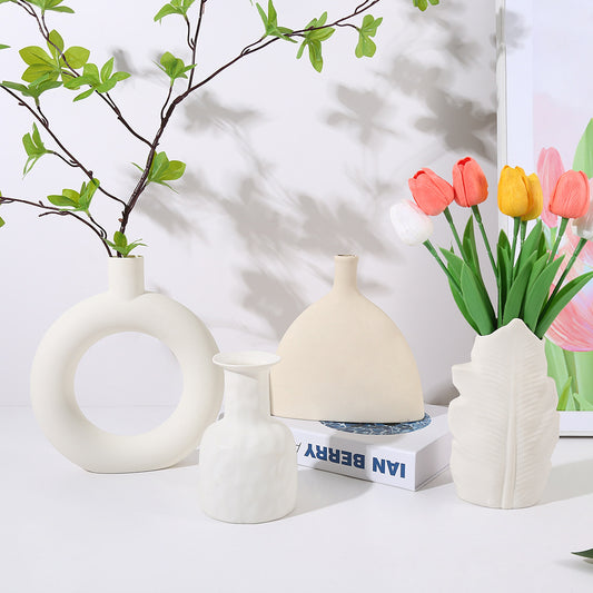 A ins wind simple plastic vase fake flower vase living room bedroom ornament dried flower vase home decoration wholesale