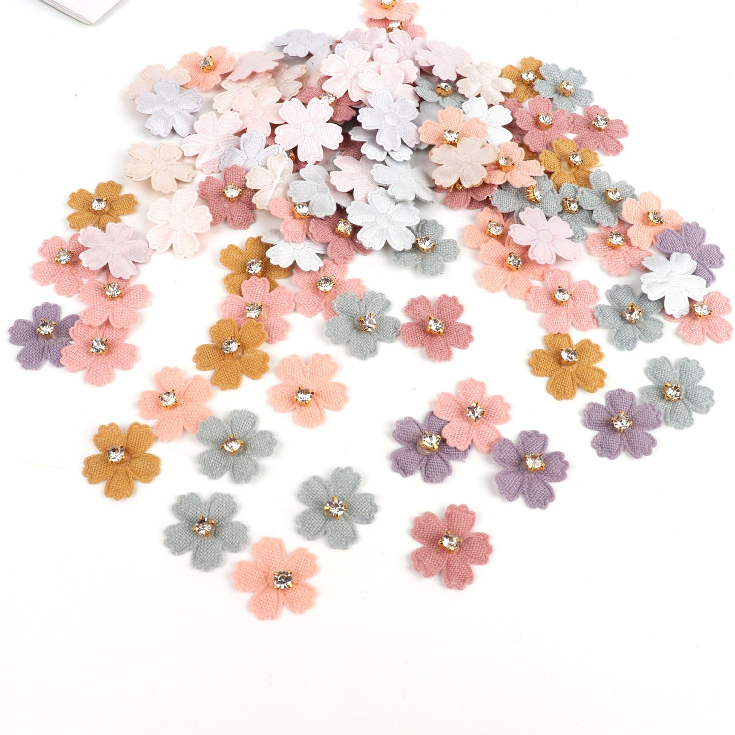 A DIY five-petaled small flower bright diamond clothing accessories, accessories headgear flower clothes decoration, small flower express sales Amazon - Mixbatch