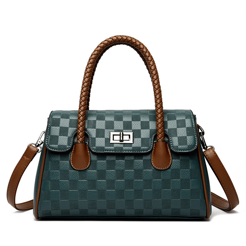 A messenger handbag