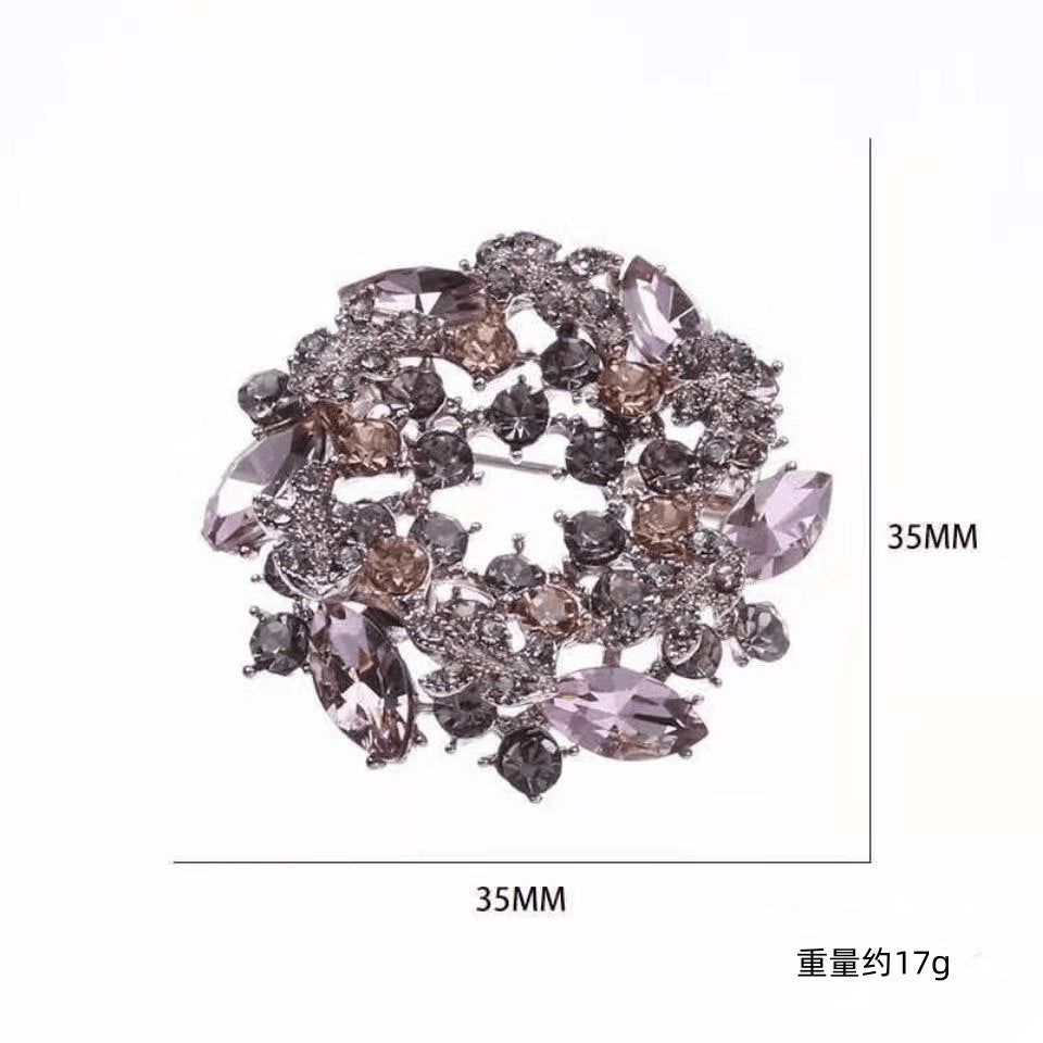 A new Bauhinia brooch, brooch with diamonds, retro pin brooch, fashionable and versatile Korean version - Mixbatch