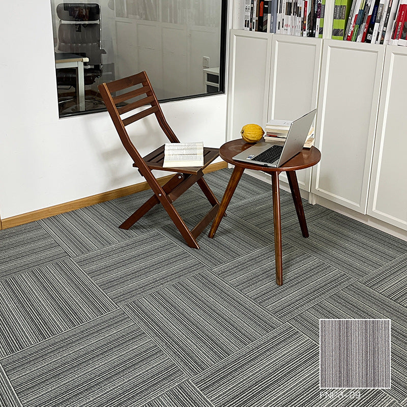 A Office Building Meeting Room Fire Resistant Dirt Resistant Flame Retardant Environmental Protection Grey Striped Square Splicing B1 Fire Carpet