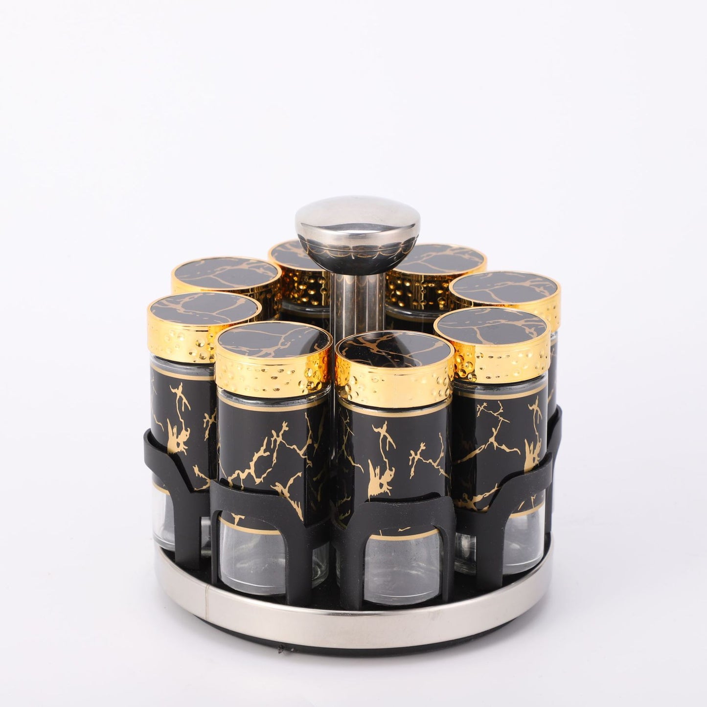 A glass seasoning bottle seasoning jar