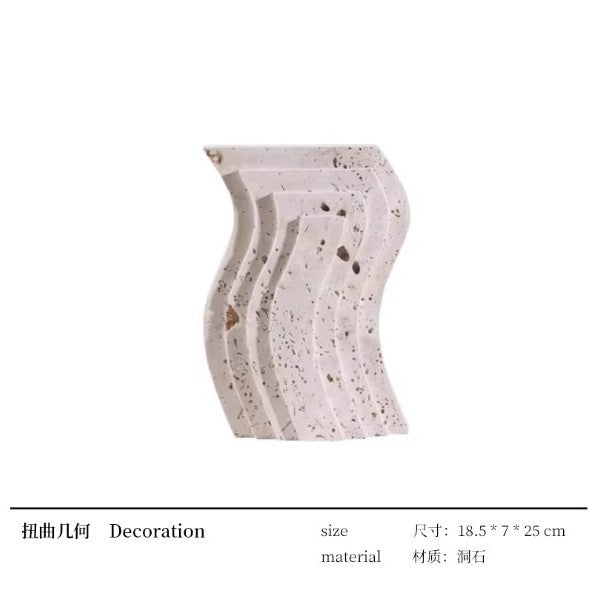 A geometric simulation travertine ornament