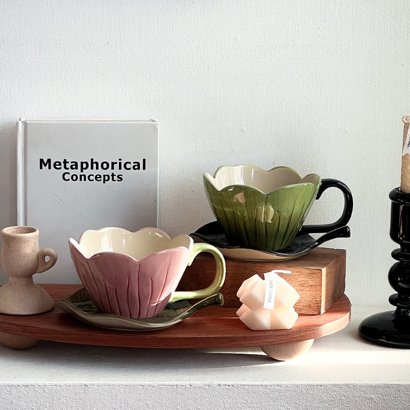 A flower ceramic cup