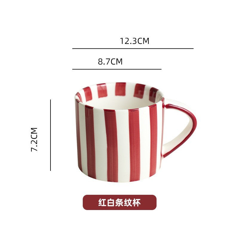 A Nordic hand-painted retro coffee cup and saucer set