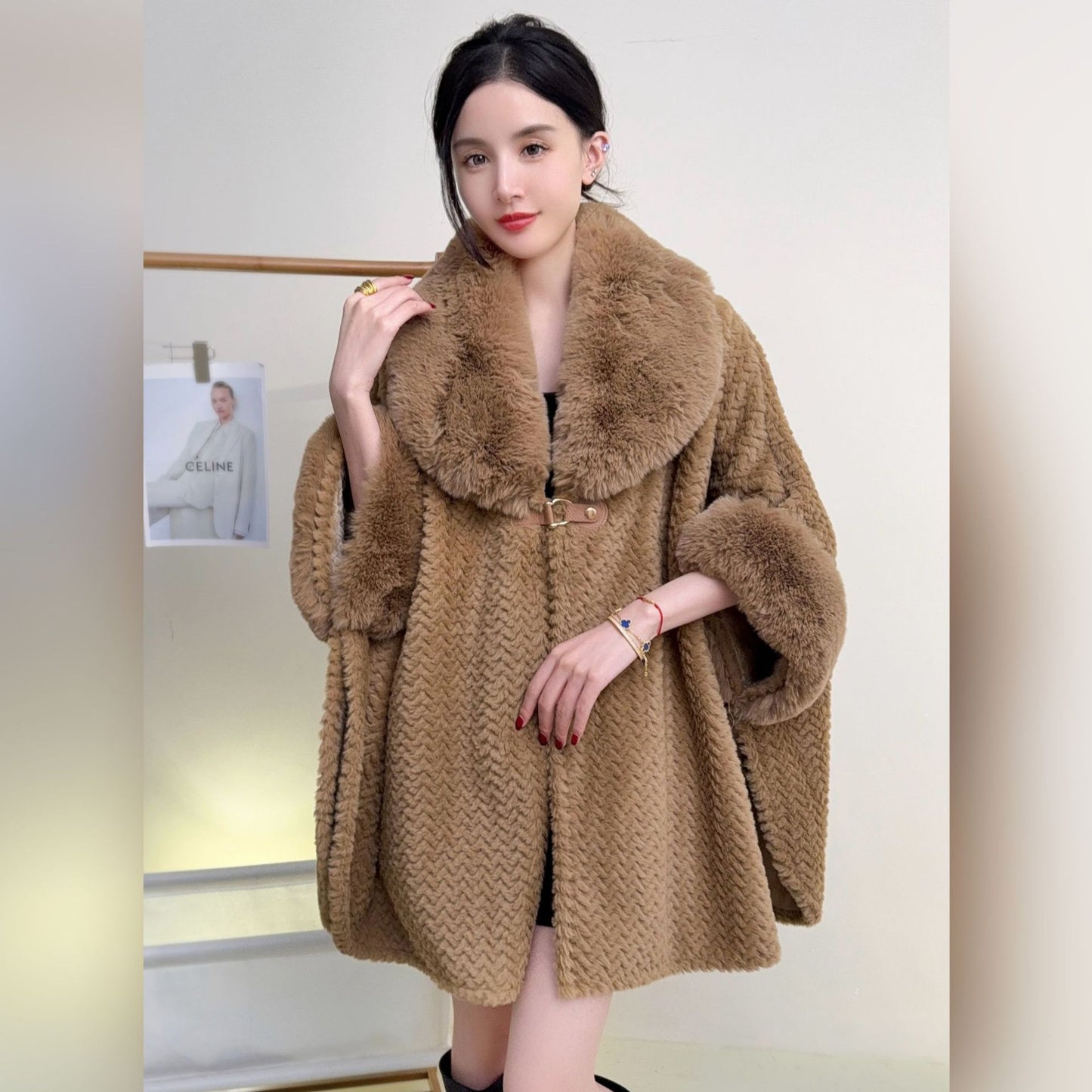 A faux fur jacket