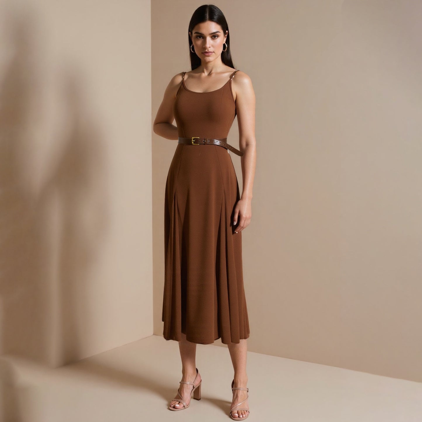 W310DS European and American cross-border 2025 spring wasteland wind belt suspender dress retro Maillard belt suspender skirt women - Mixbatch