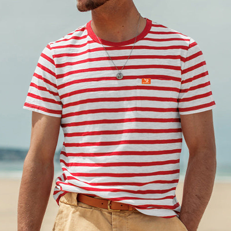 A striped short-sleeved T-shirt