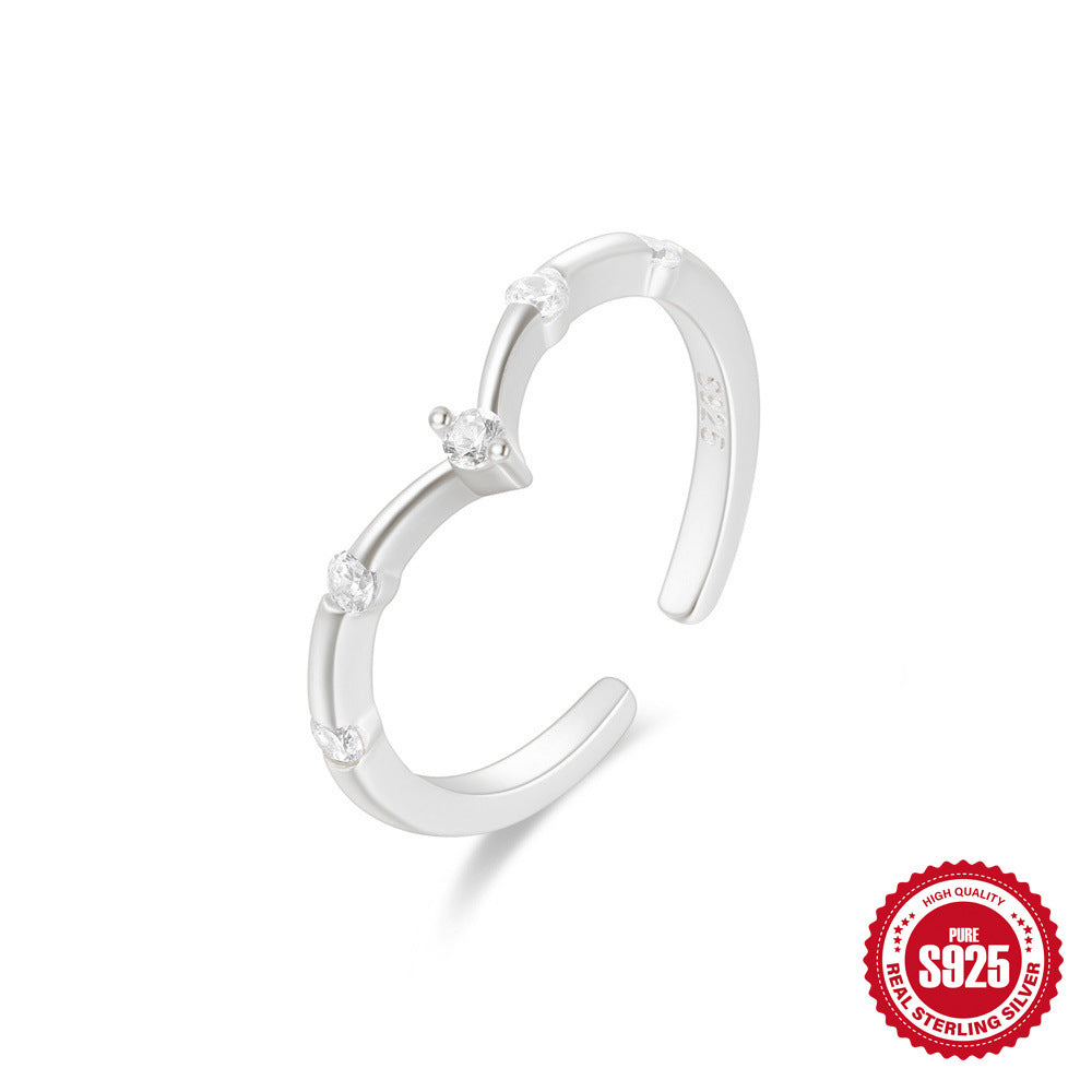 A S925 sterling silver adjustable open ring