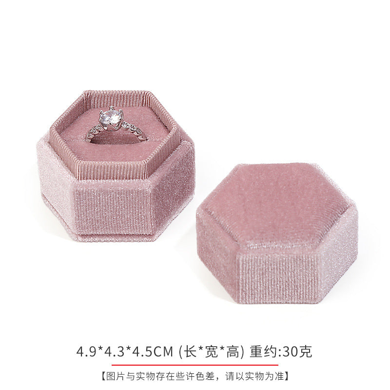 A Velvet hexagonal jewelry box