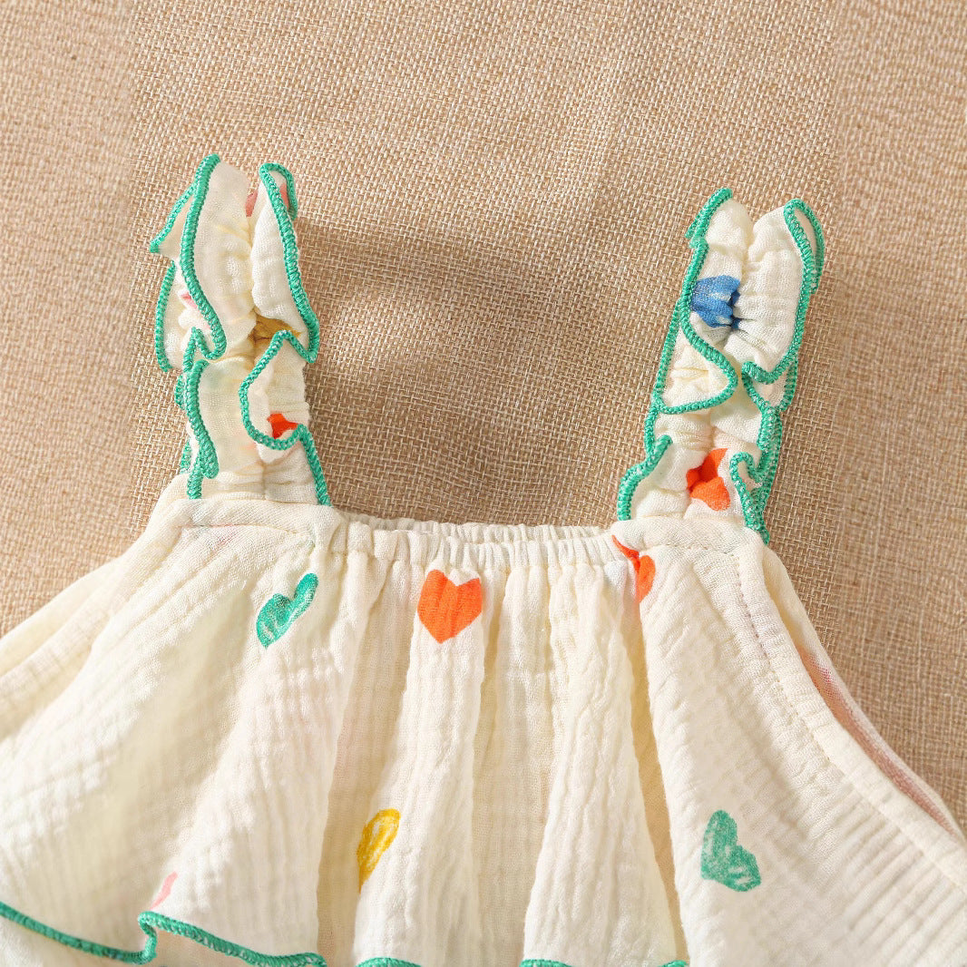 A baby onesie summer baby girl sleeveless climbing clothes girls ins floral Romper fashionable comfortable and cute