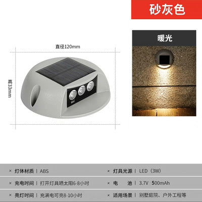 A Park Stair Plank Light Outdoor Step Light Waterproof No Opening Stair Light Step Square Solar Walk Light