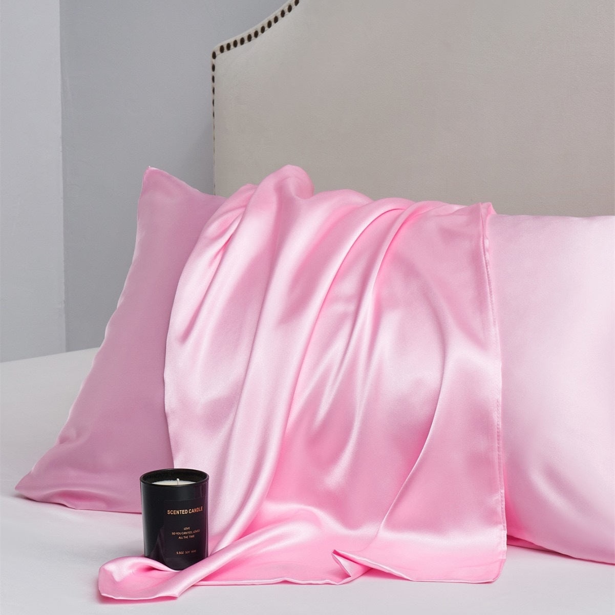 A solid color pillowcase