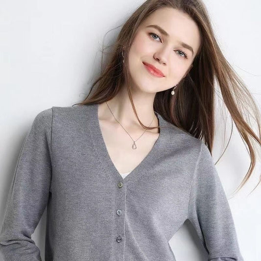 A knitted cardigan jacket