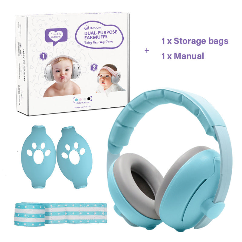 A Baby earmuffs Mini head-mounted anti-noise sleeping children's outdoor airplane anti-noise earmuffs