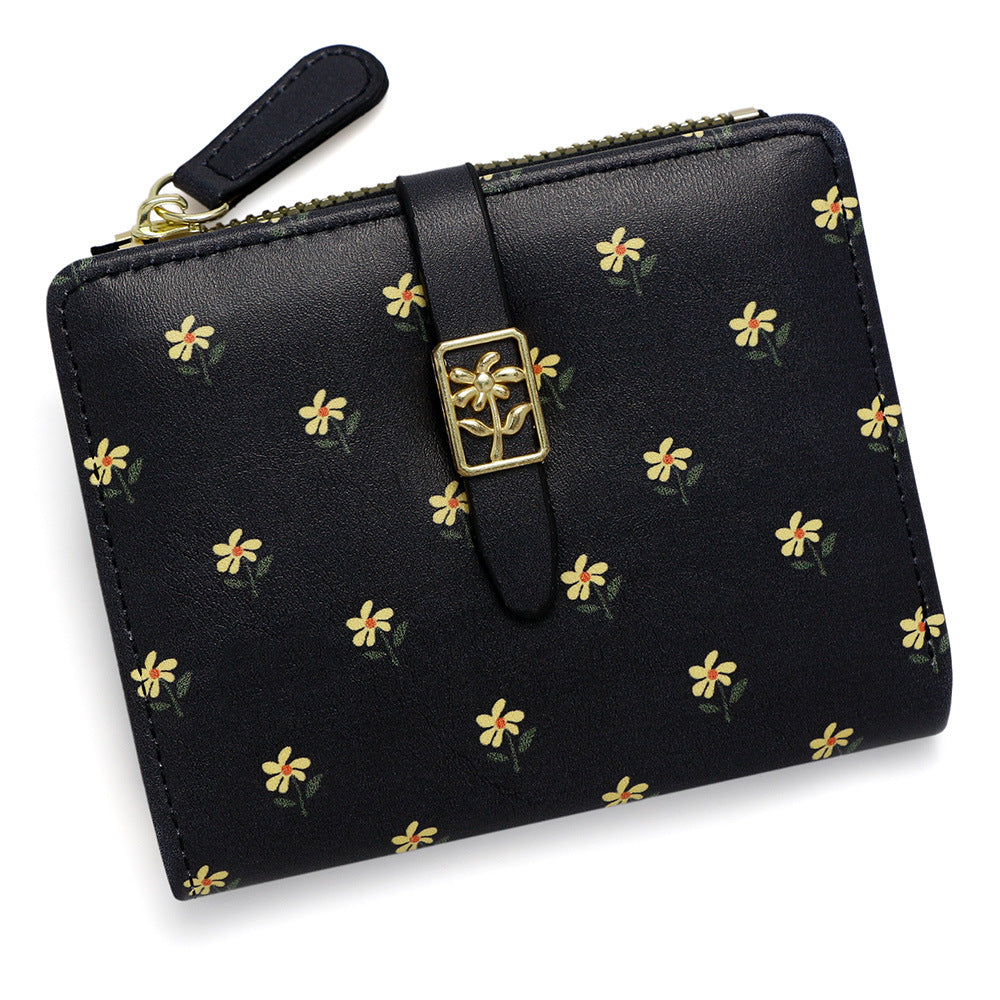 A new women's wallet short solid color card bag women's high-end cross-border zipper change bag source manufacturer