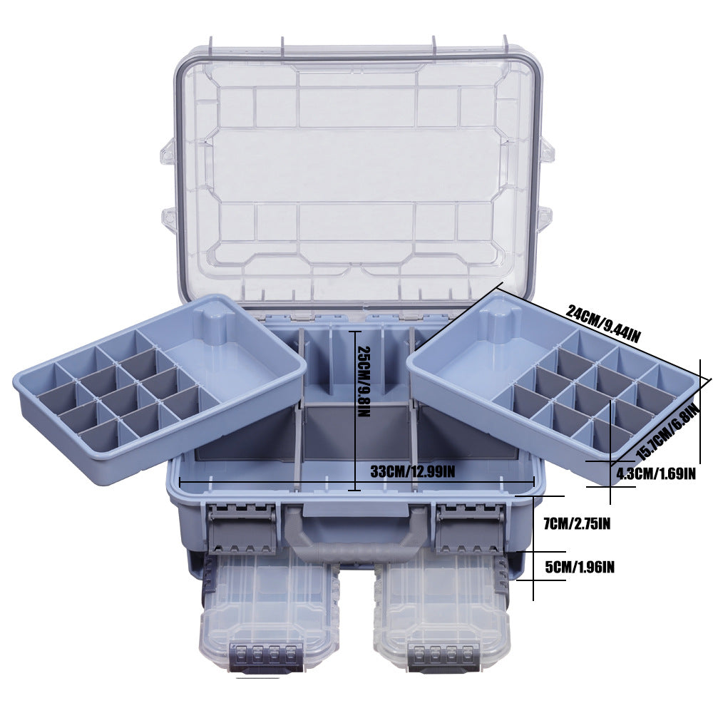A Waterproof Fishing Toolbox – Double-layer, Large Storage for Lures & Accessories