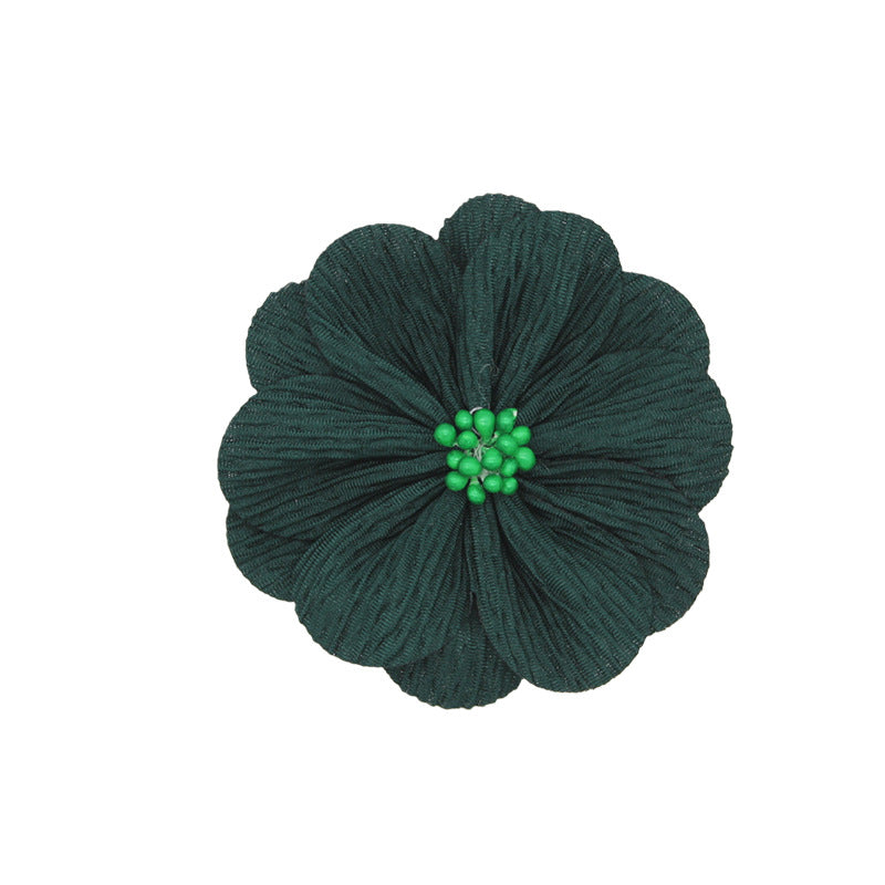 A new handmade pleated fabric flower bark pattern flower core head flower headband accessories shoes and hats flower clothing accessories 8CM - Mixbatch