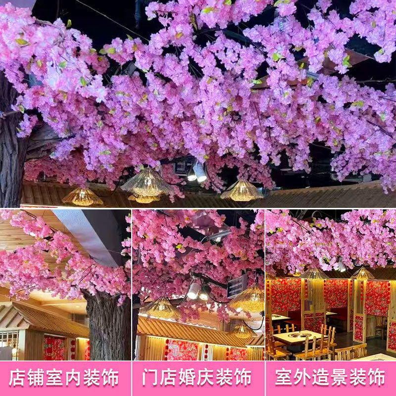 A simulated cherry blossom branch cherry blossom tree plastic wedding decoration peach blossom pear blossom indoor living room ceiling simulated flower fake flower