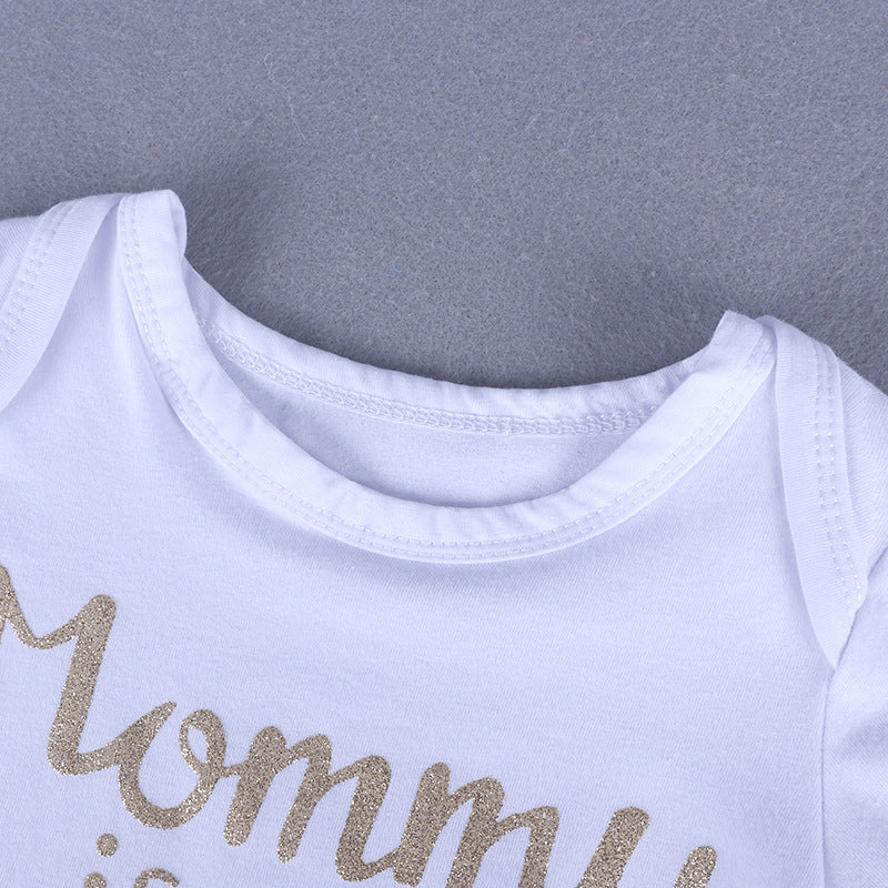 A cross-border foreign trade new baby short sleeved triangle jumpsuit+headband summer cotton jumpsuit crawling suit for infants and young children - Mixbatch
