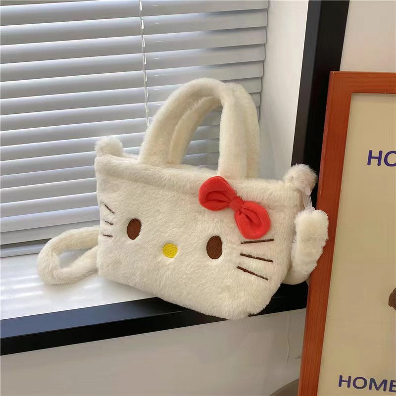 A new plush toy handbag shoulder oblique span bag cartoon bag girl foreign versatile