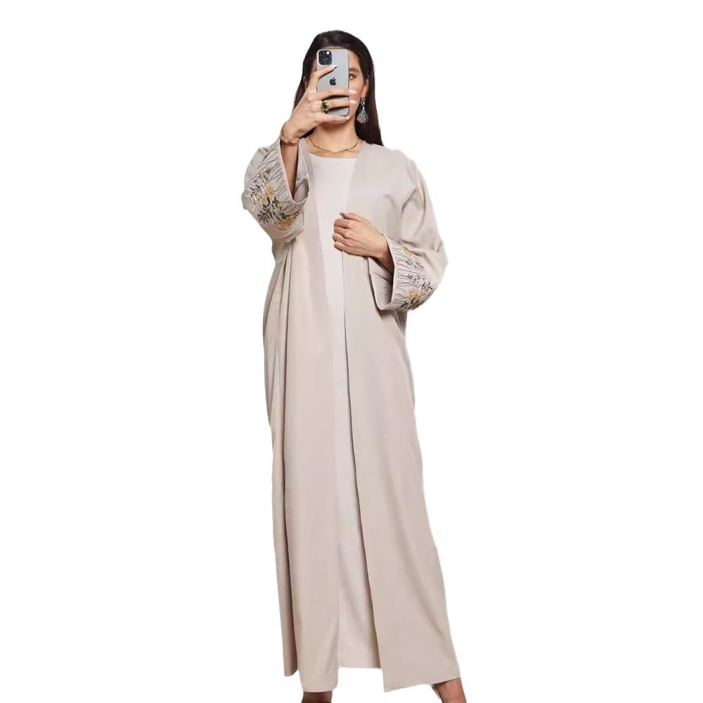 Women's Robe Embroidered Middle Eastern Muslim Clothing Cardigan Dress Long Dress Bat Sleeve - Mixbatch