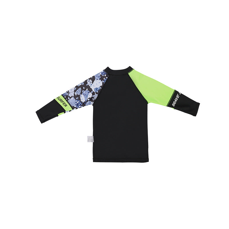 A Boys Long Sleeve Swimsuit Sunscreen Quick Drying Swimsuit Set