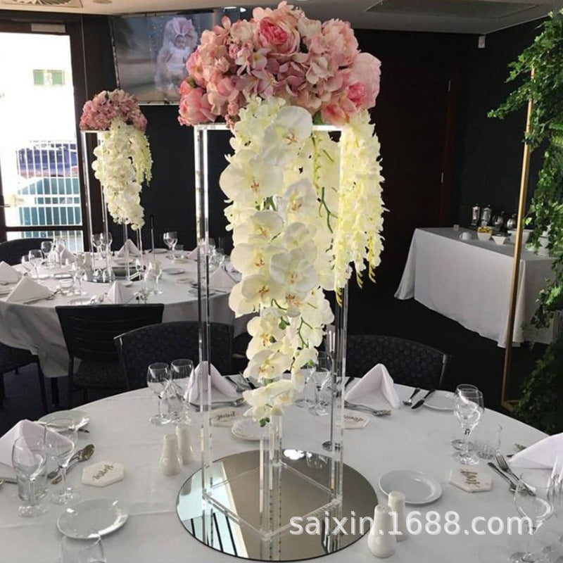 A transparent flower stand acrylic