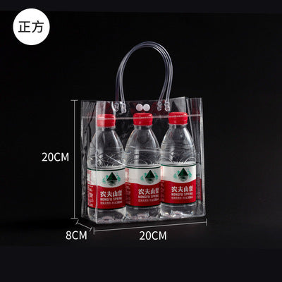 A Spot plastic pvc tote bag, transparent gift packaging bag, milk tea with hand gift, hi candy, portable pvc packaging bag