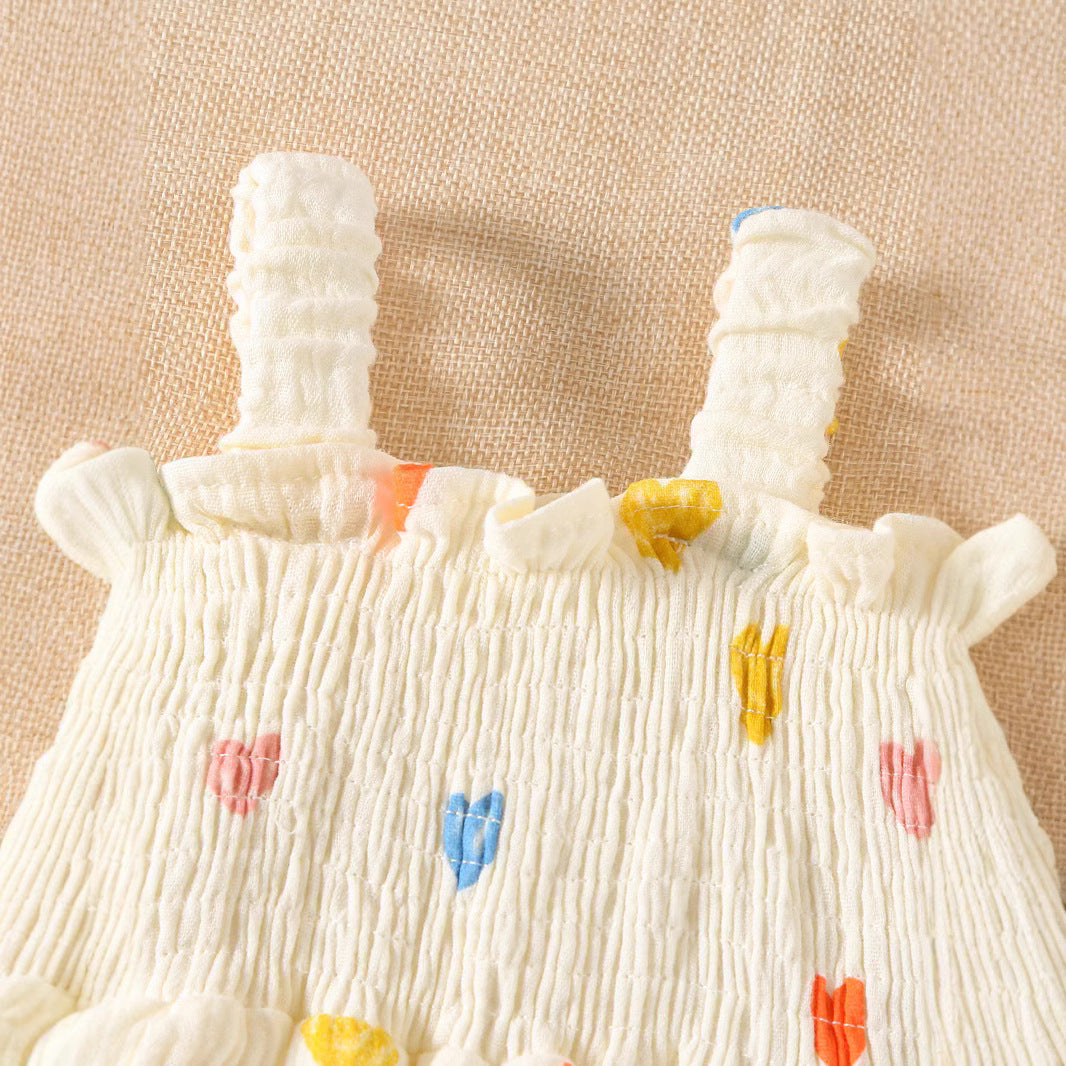 A Korean version of the new summer children's clothing baby onesie newborn baby girl fart coat full moon 100 days sling Romper