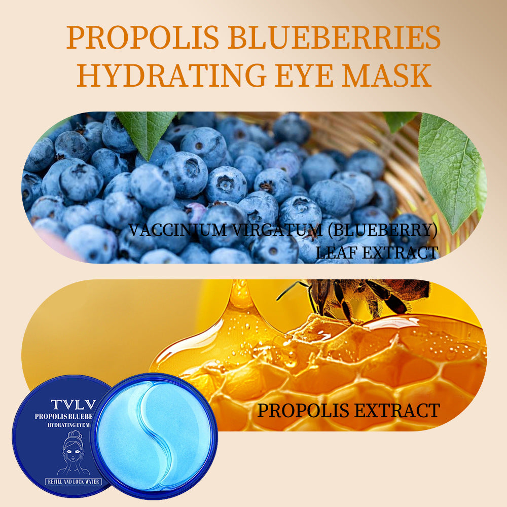 A TVLV rice puree eye mask sticker, moisturizing and brightening around the eyes, propolis blueberry water translucent and moisturizing eye mask