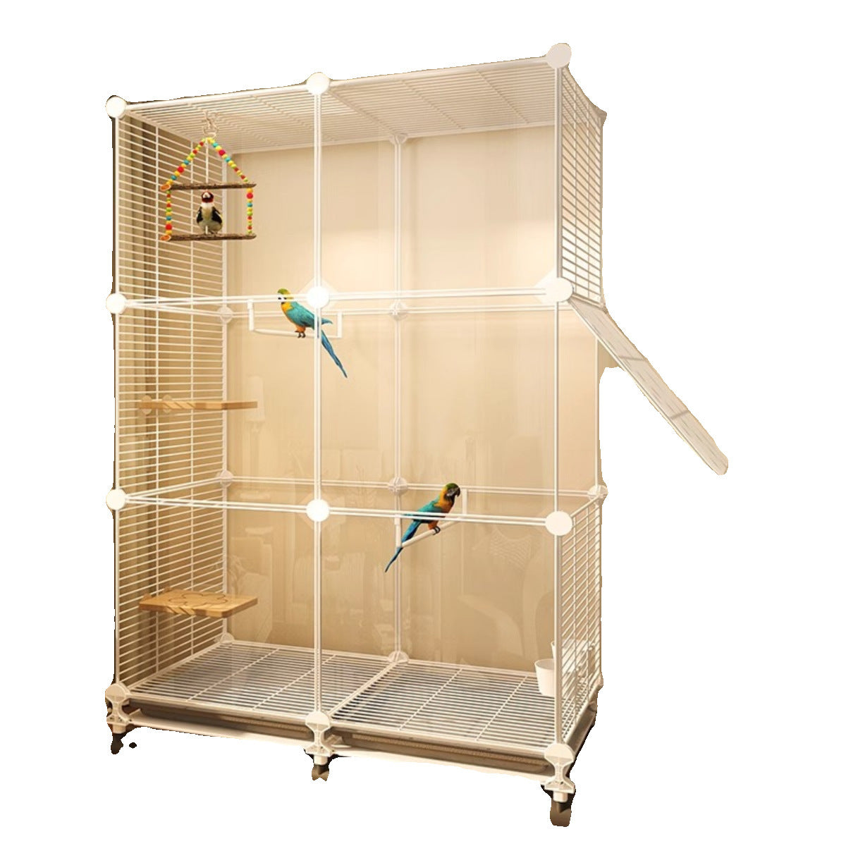 Household tiger skin bird cage large cockatoo special pearl bird luxury embroidered eye villa new starling bird cage - Mixbatch