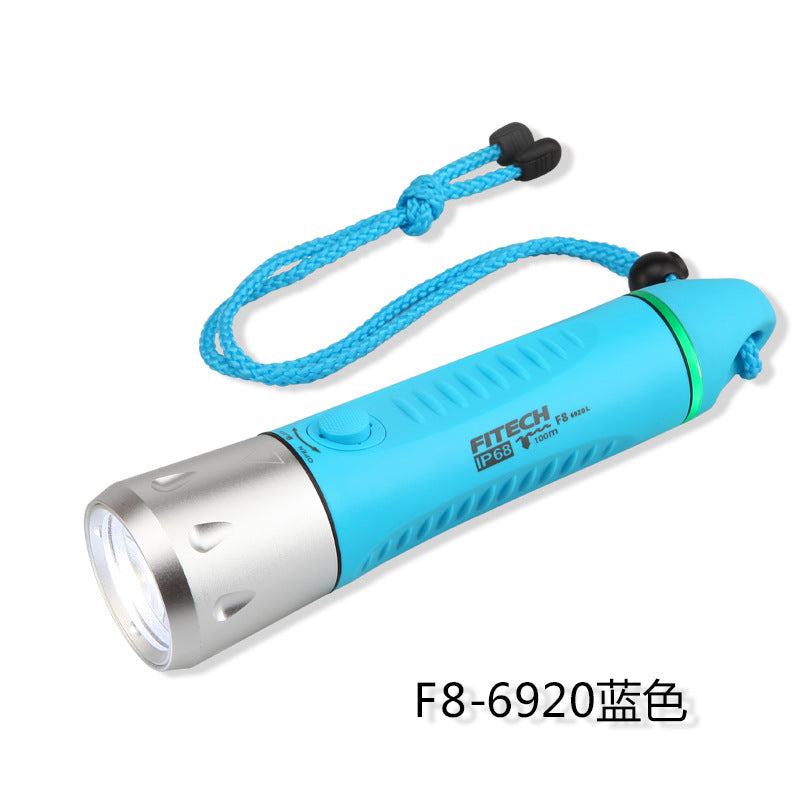 A F8 Submersible Flashlight Rechargeable LED