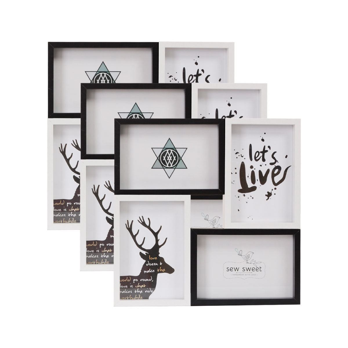 A creative 4-frame 6-inch four-square grid photo frame combination splicing photo wall American photo frame table hanging wall