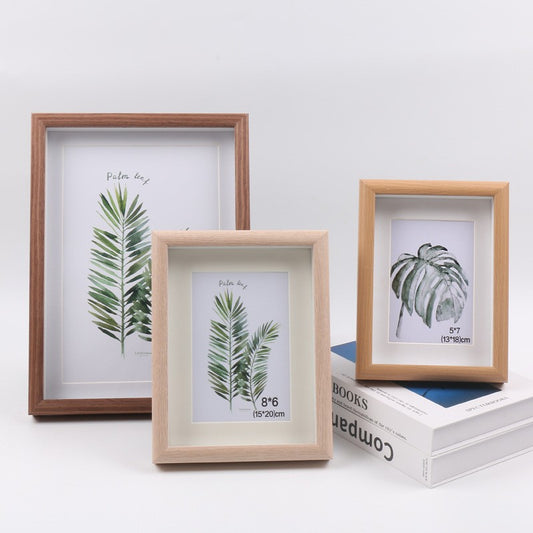 A creative wooden three-dimensional hollow photo frame, plant specimens mounted picture frame, children's oil painting wall picture frame
