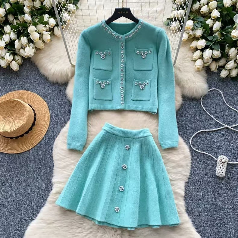 A knitted skirt set