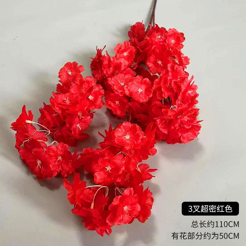 A simulated cherry blossom branch cherry blossom tree plastic wedding decoration peach blossom pear blossom indoor living room ceiling simulated flower fake flower