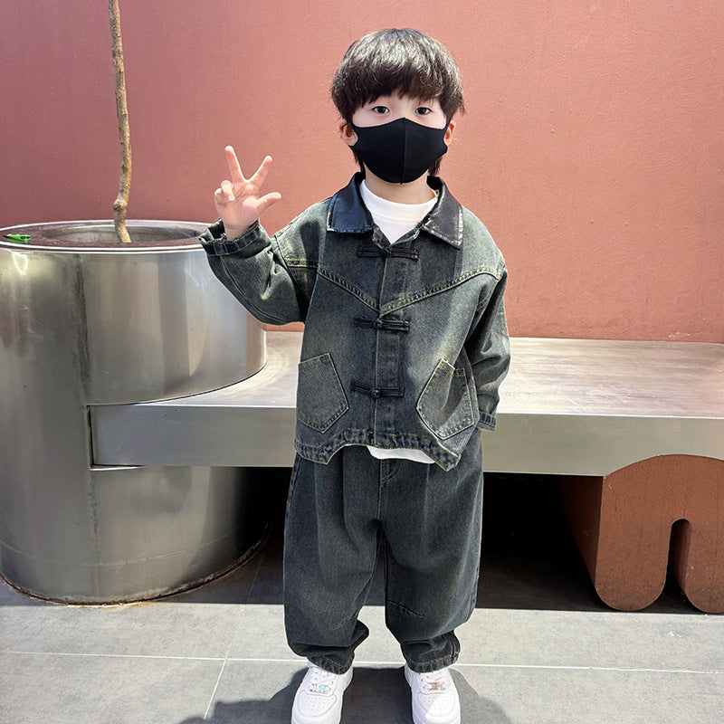 A children's denim suit