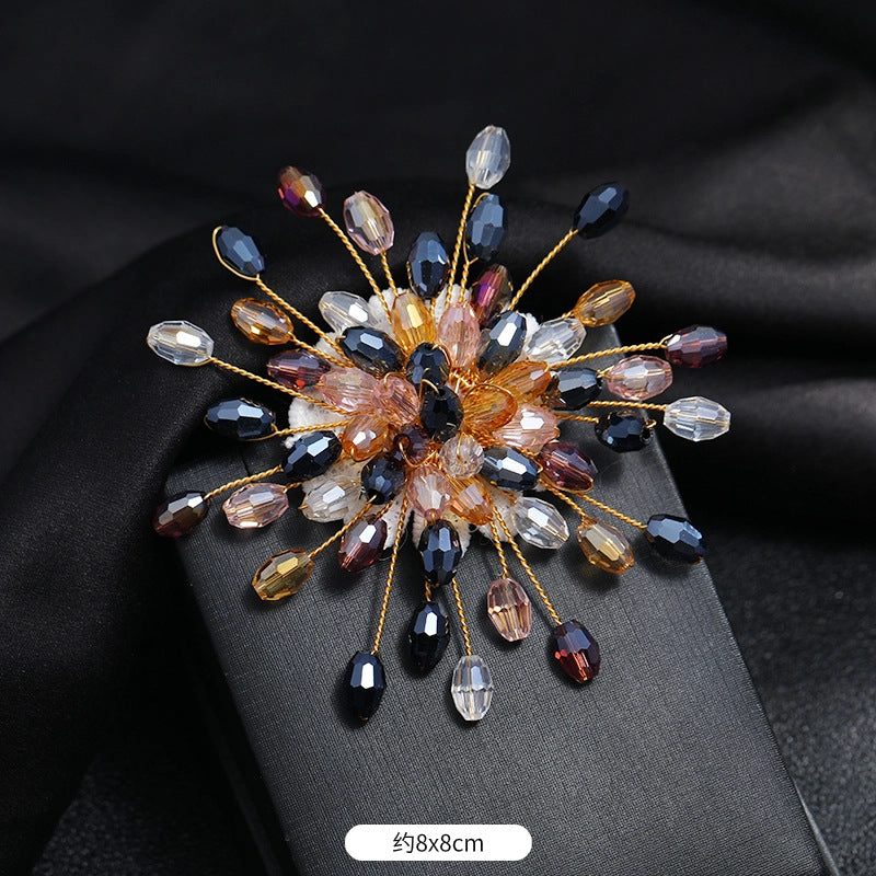 A elegant temperament luxury imitation pearl brooch women's fashion versatile snowflake pin high-end atmospheric corsage coat accessories - Mixbatch