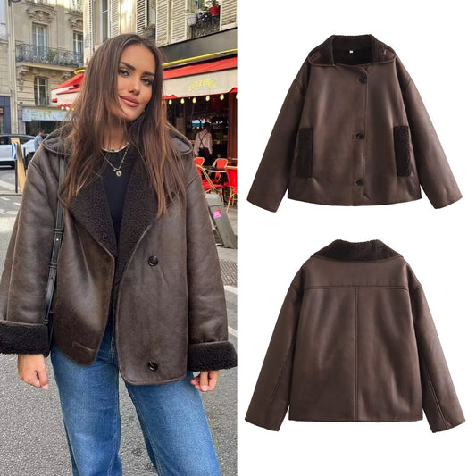 A women's leather jacket