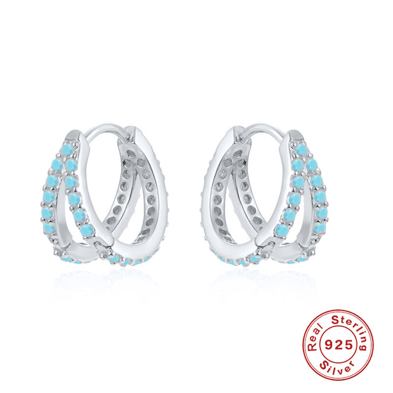 A S925 Sterling Silver Earrings Zircon