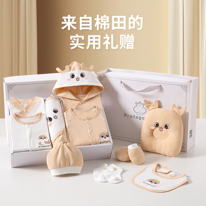 A13 Cross-border newborn high-end meeting gift Xinjiang long-staple cotton newborn full moon baby newborn pure cotton gift box - Mixbatch