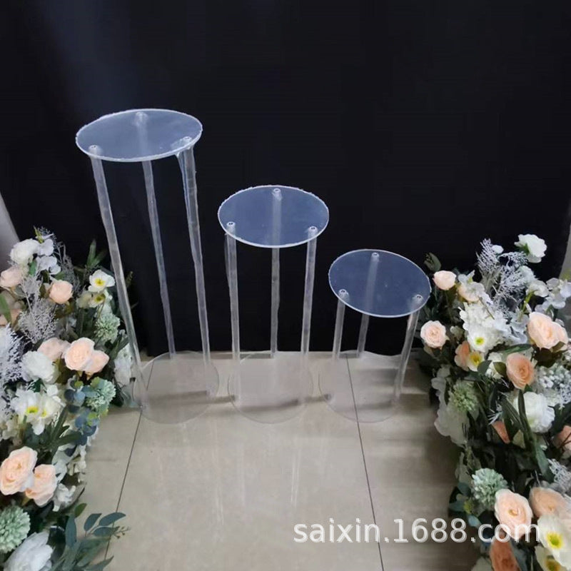 A transparent flower stand acrylic